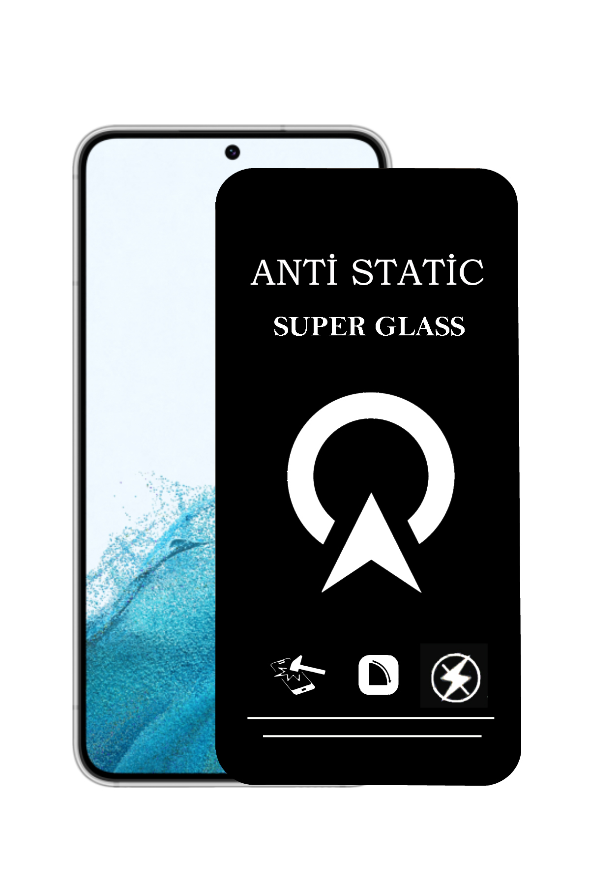 Samsung Galaxy S22 ile Uyumlu Tam Kaplayan Anti Statik Çizilmez Safir Ekran Koruyucu Cam