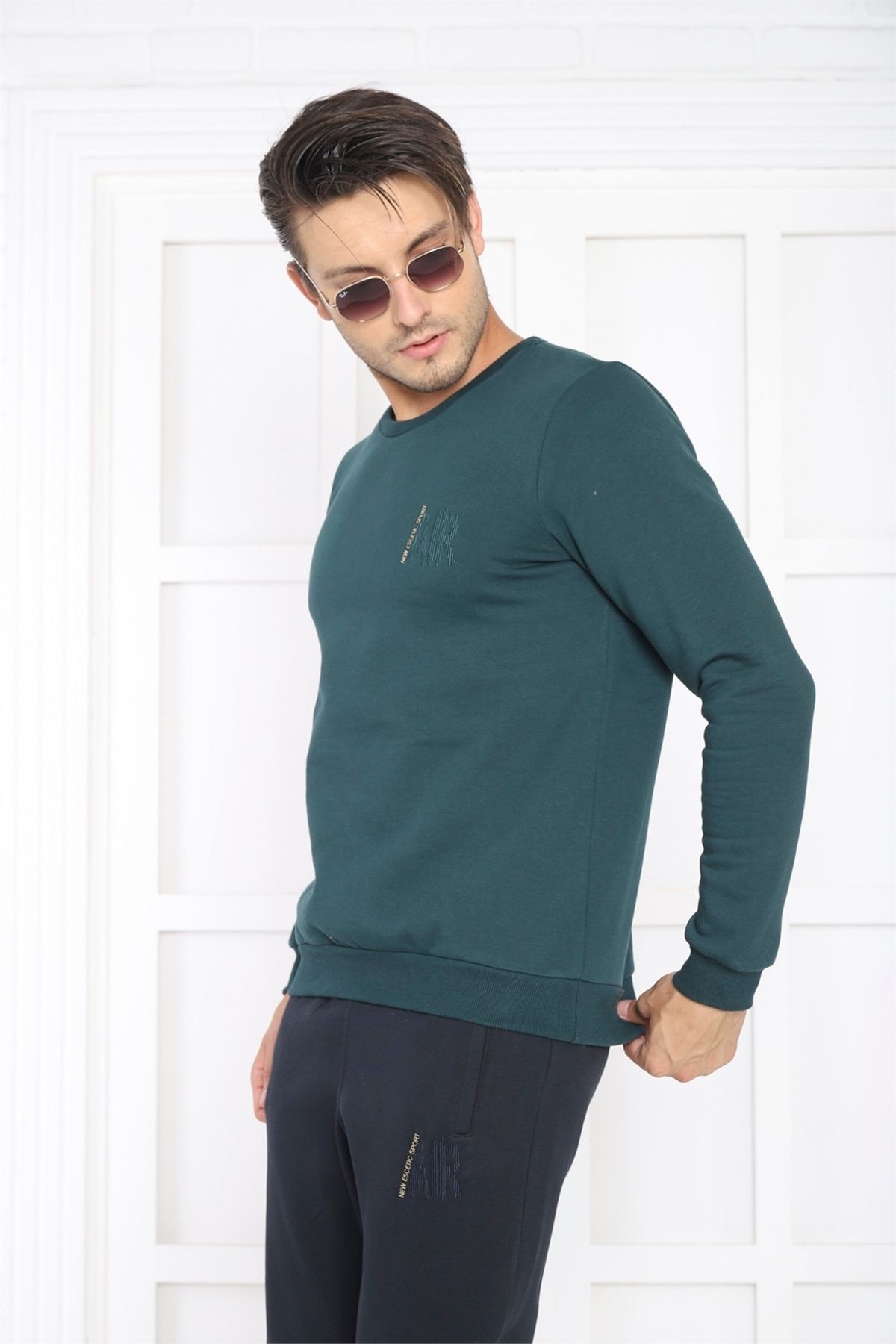 ست گرمکن ورزشی مردانه 3 سبز WILL BREATH SLIMFIT SWEAT TROUGHTS TEAM SUPTSUIT 3078 Escetic
