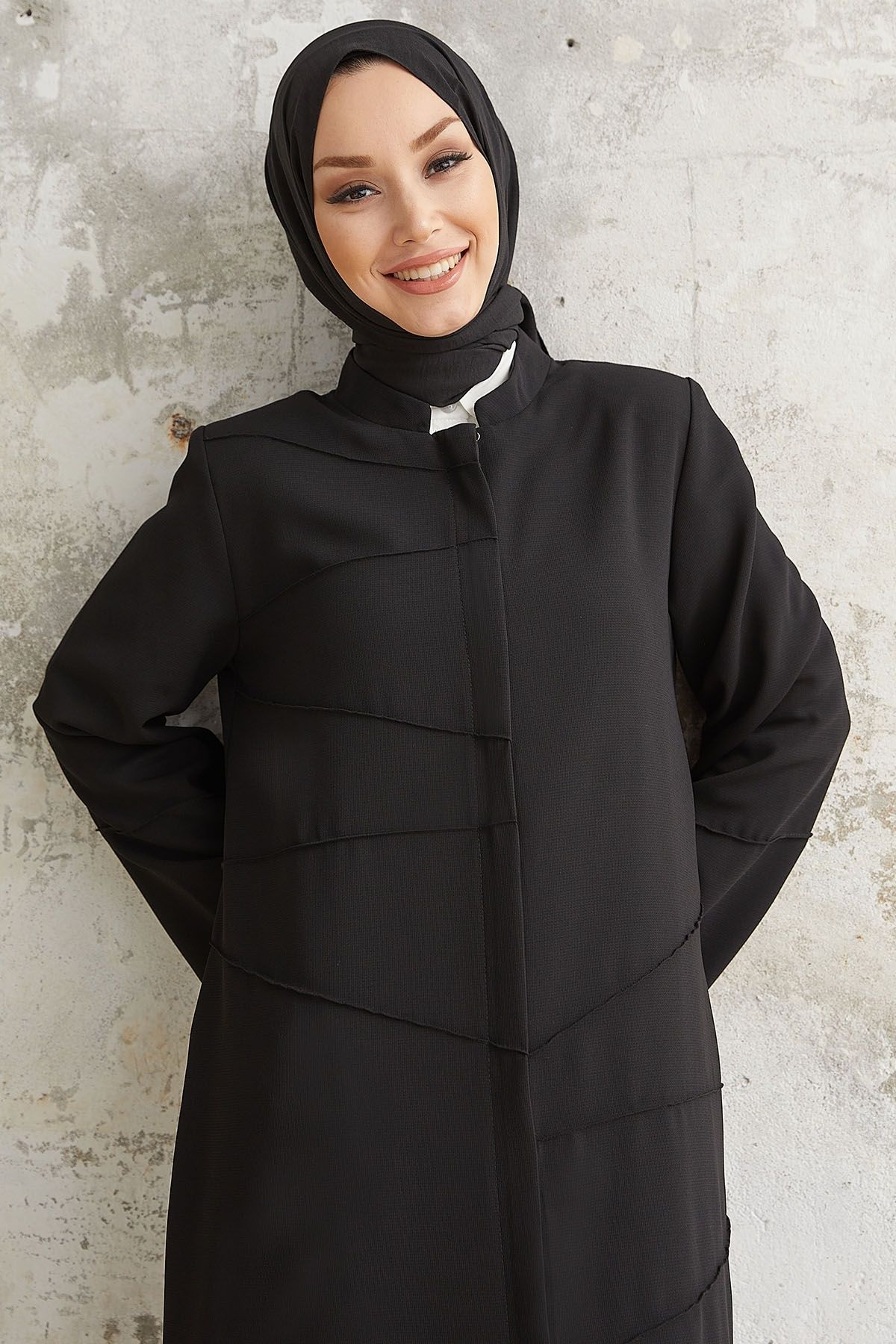 InStyle-Ivory Piping Pattern Ferace - Μαύρο 3