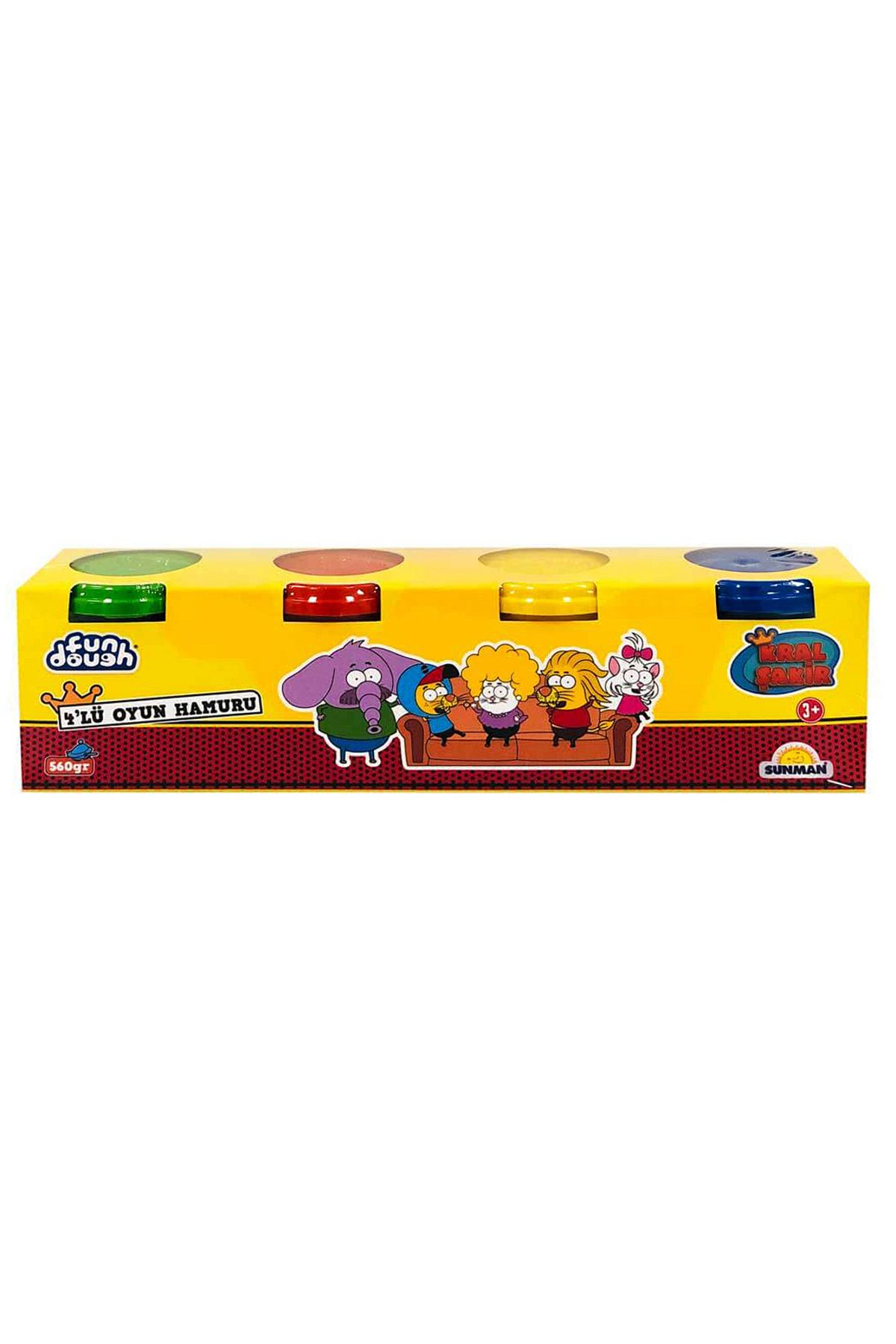 Kral Şakir Fun Dough 4 упаковки Тесто для лепки 560 гр E5B882473SS1