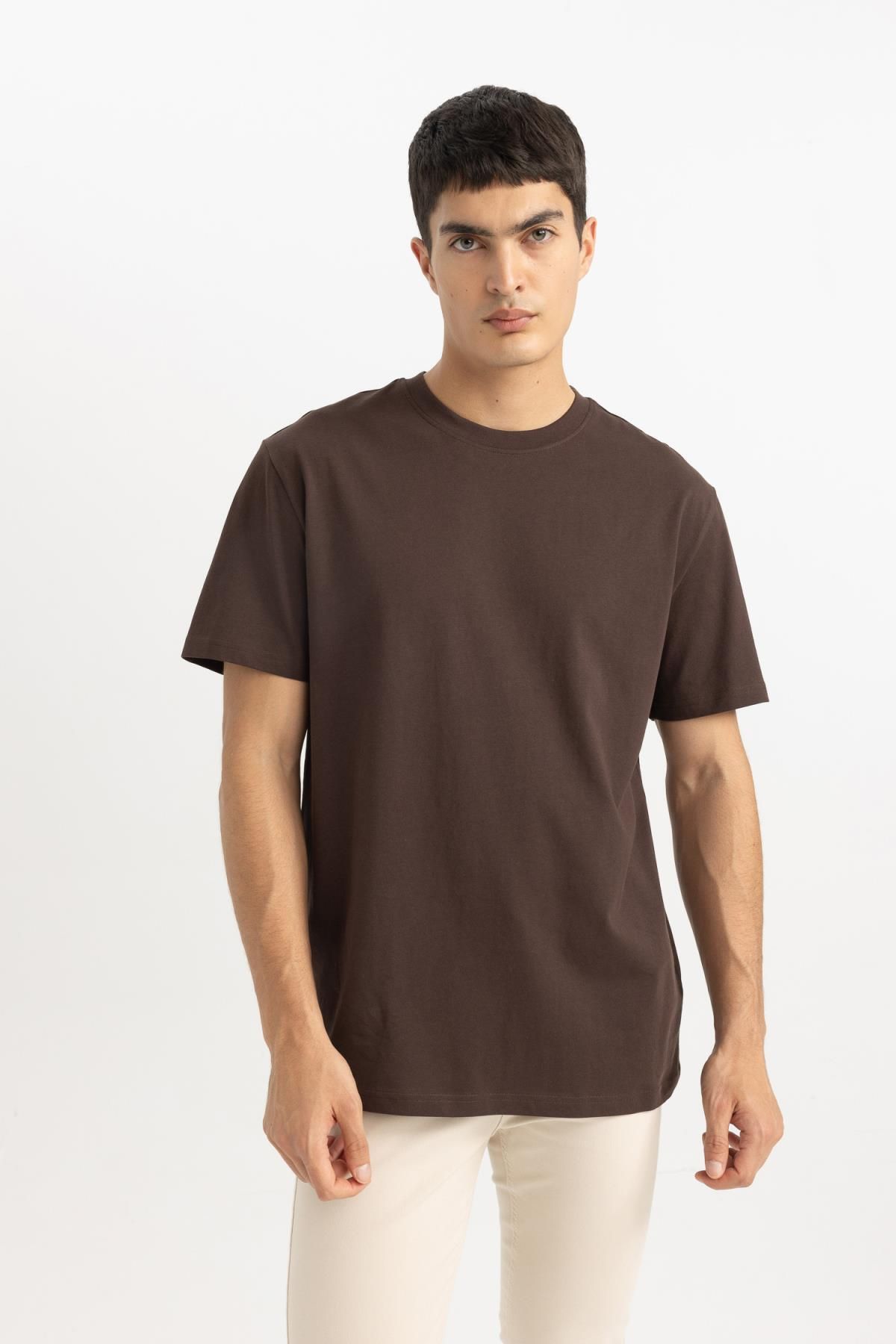 Defacto New Regular Fit Bisiklet Yaka Basic K sa Kollu 100 Pamuk 