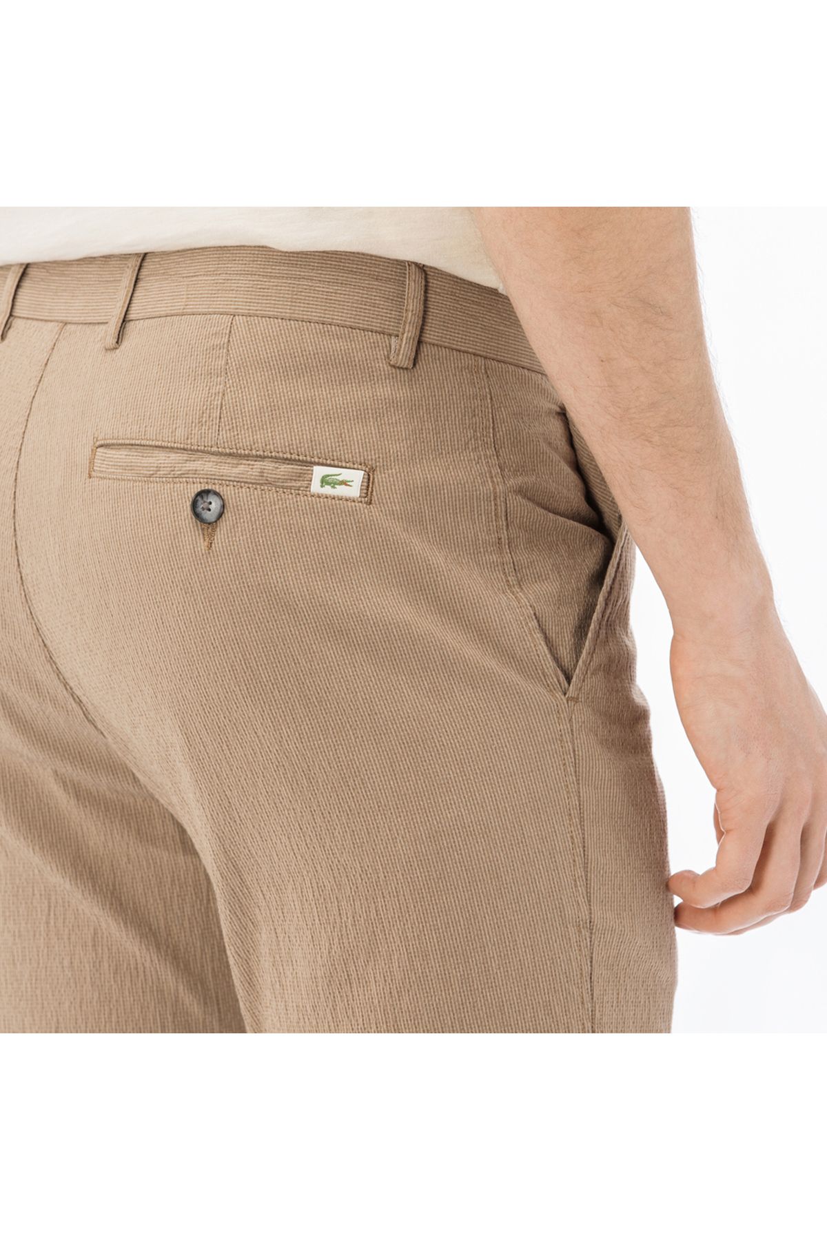شلوار چند رنگ مردانه ویفر قهوه ای باریک Lacoste