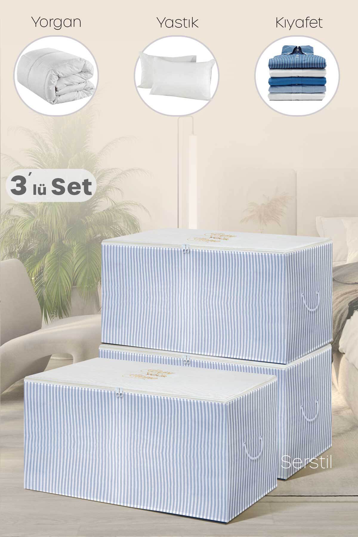 3 Pcs - Big Size Blue Striped Hook - 74 X 46 X 46 Cm