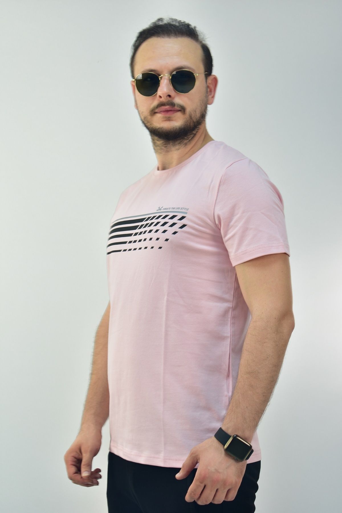 تی شرت ورزشی مردانه پودر SLIMFIT 95 ٪ پنبه سودی تنفس تنفسی 0780 Escetic