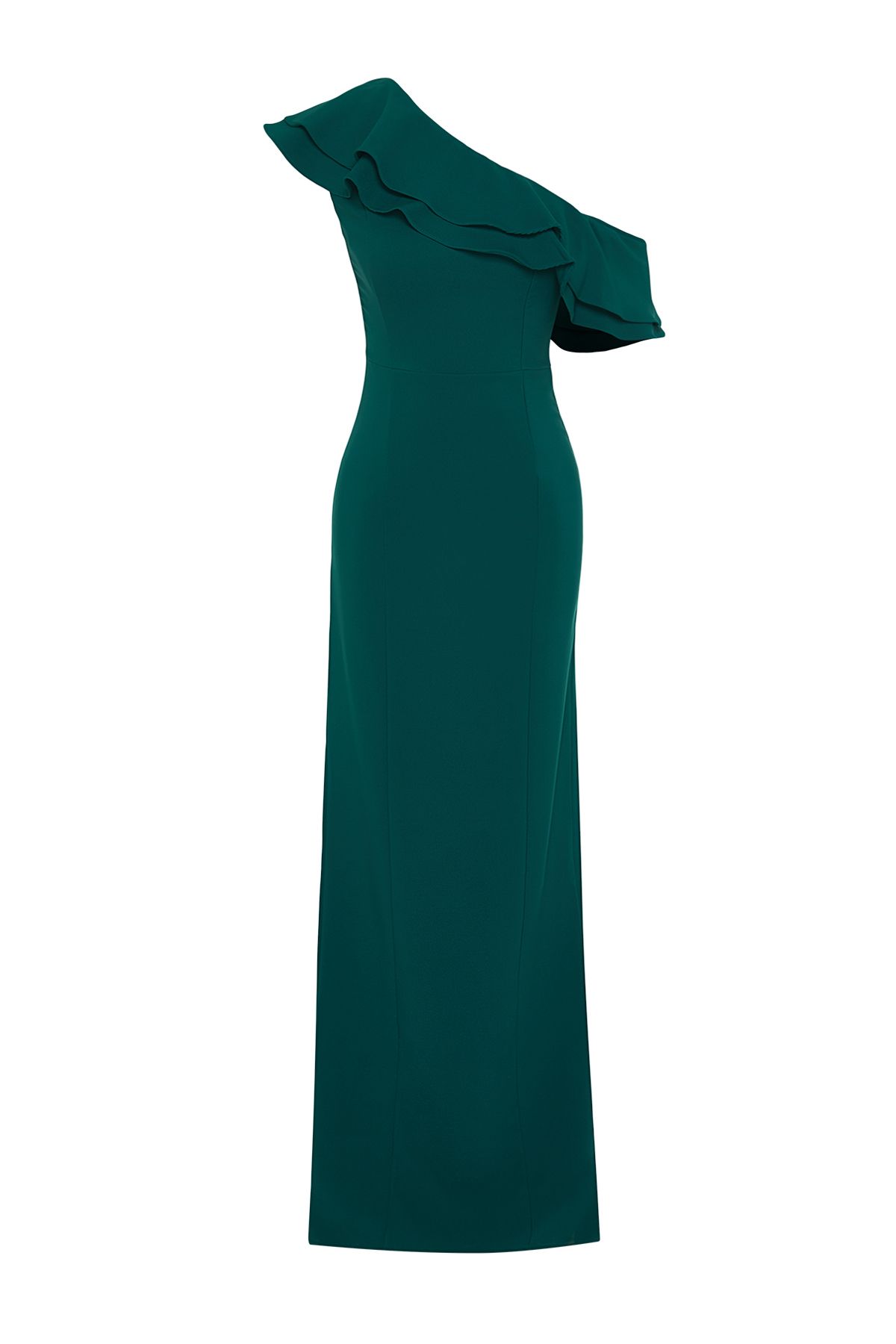 Kolekcia Trendyol-Elegantné tkané večerné šaty smaragdovozelené - TPRSS24AE00066 7
