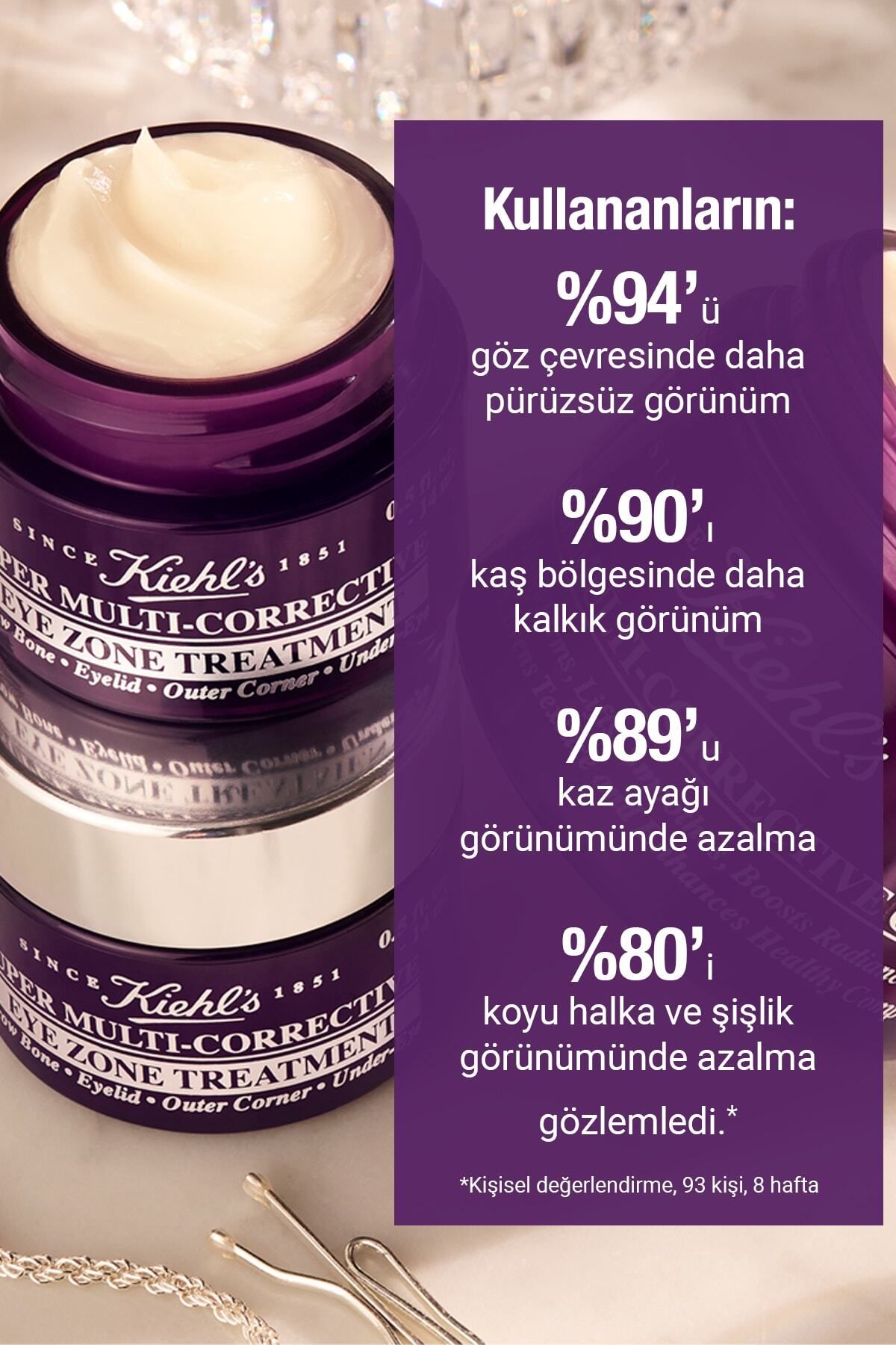 کرم دور چشم ضد تصفیه فوق العاده چند تصحیح حلقه و مراقبت از دایره تیره 14 میل Kiehl's
