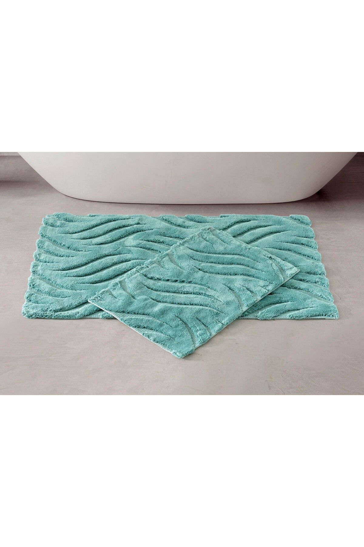Cotton Box-طقم سجادة قطنية سكاي مينت 60x100+40x60 1