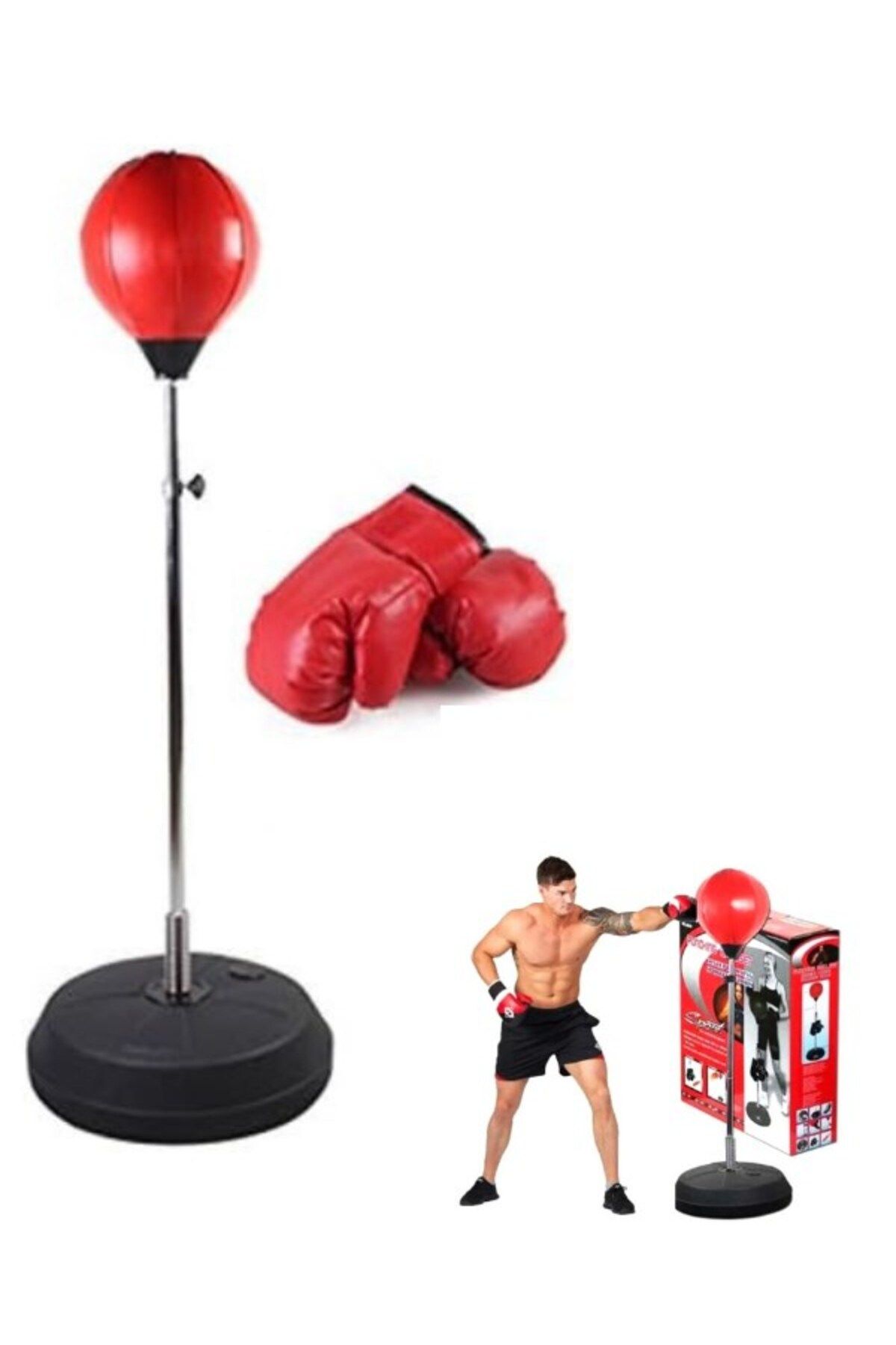 SL PT Y ksekli i Ayarlanabilir Boks Stand Punching Ball Eldiven Set 