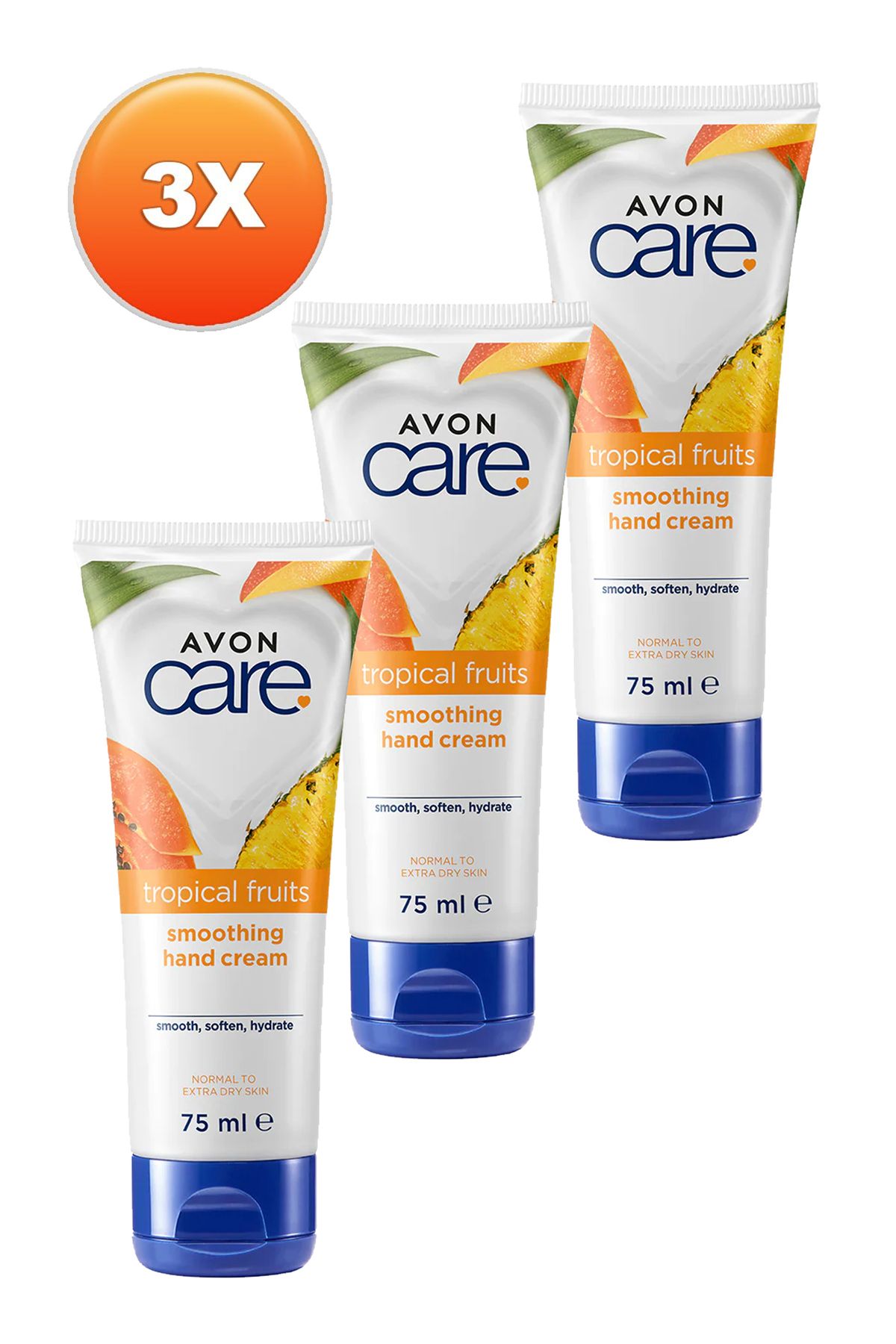 کرم دست عصاره میوه های گرمسیری آناناس، انبه و پاپایا 75 میلی لیتر. مجموعه سه تایی Avon