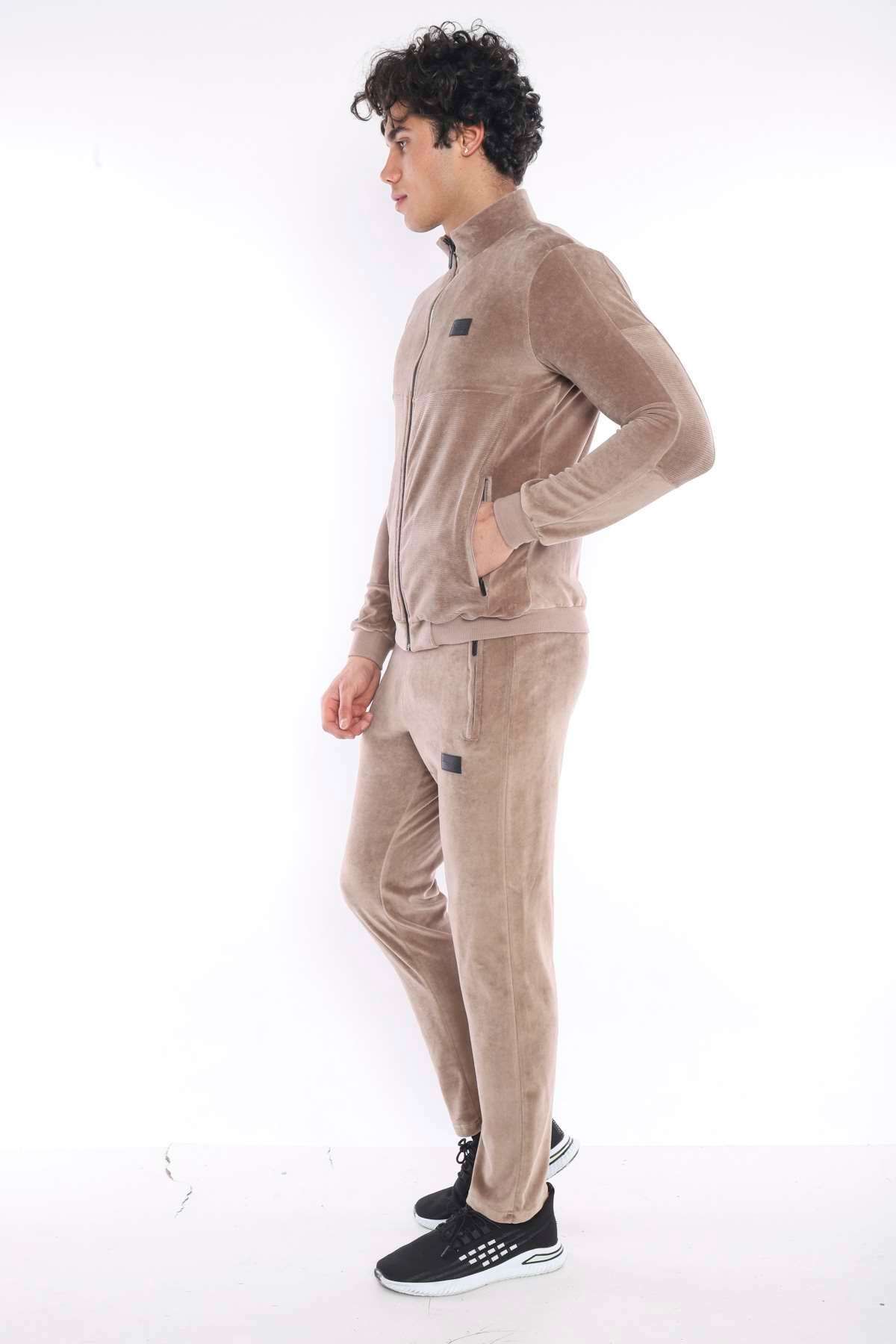 ست گرمکن ورزشی مردانه MINK SLIMFIT 4 POCKET VELVET SEASON TRACKSUIT TEAM 6637 Escetic