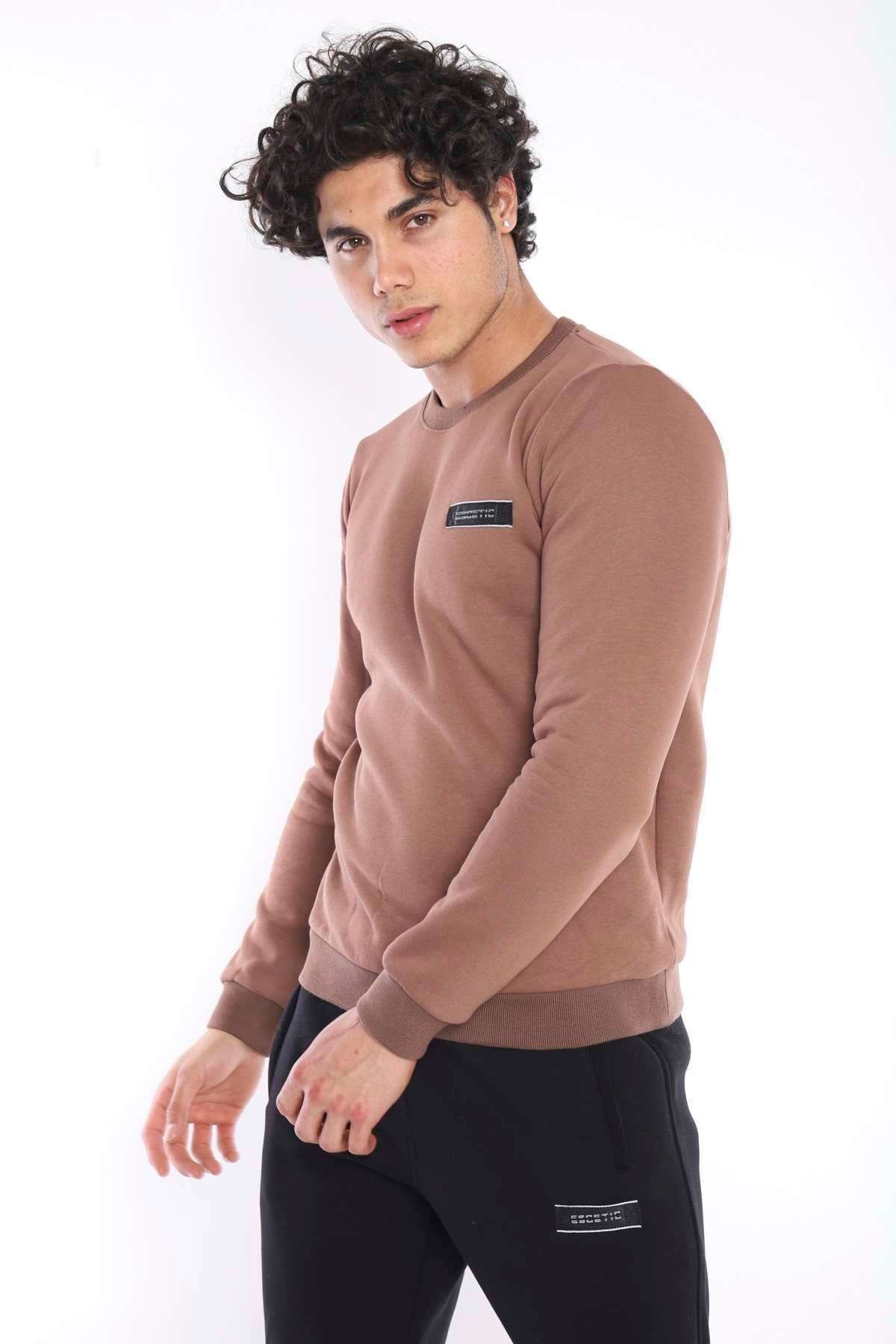 ست گرمکن ورزشی مردانه زمستان قهوه شیر 3 من؟ PLIK با I؟ CHI SHARDON SWEAT SATATO SET A3053 Escetic
