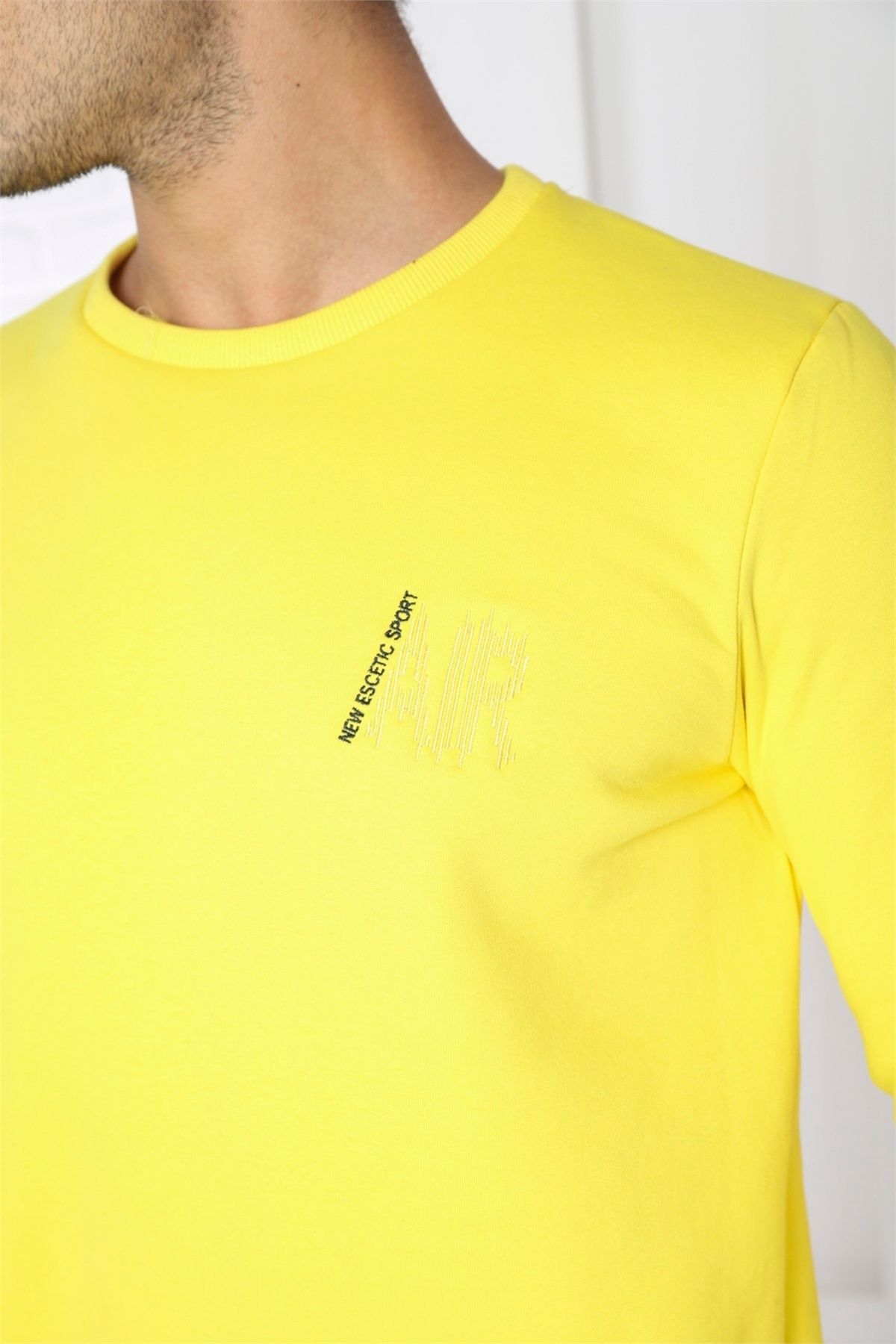 ست گرمکن ورزشی مردانه زرد 3 عروسی SLIMFIT SWEAT TEAM 3078 Escetic