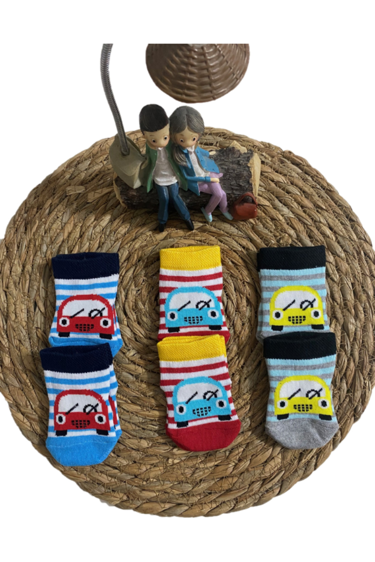 Hobins Sportswear & Company Erkek Bebek Yenidoğan Araba Desenli Hediyelik Çorap Seti 0-6 Ay fotoğrafı 6 (önizleme)