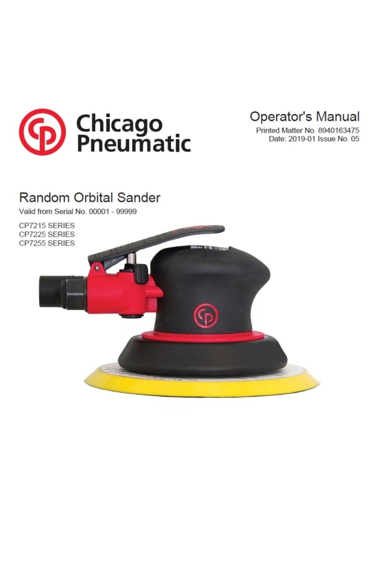 CHICAGO PNEUMATIC Cp7215e Havalı Orbital Zımpara Makinesi