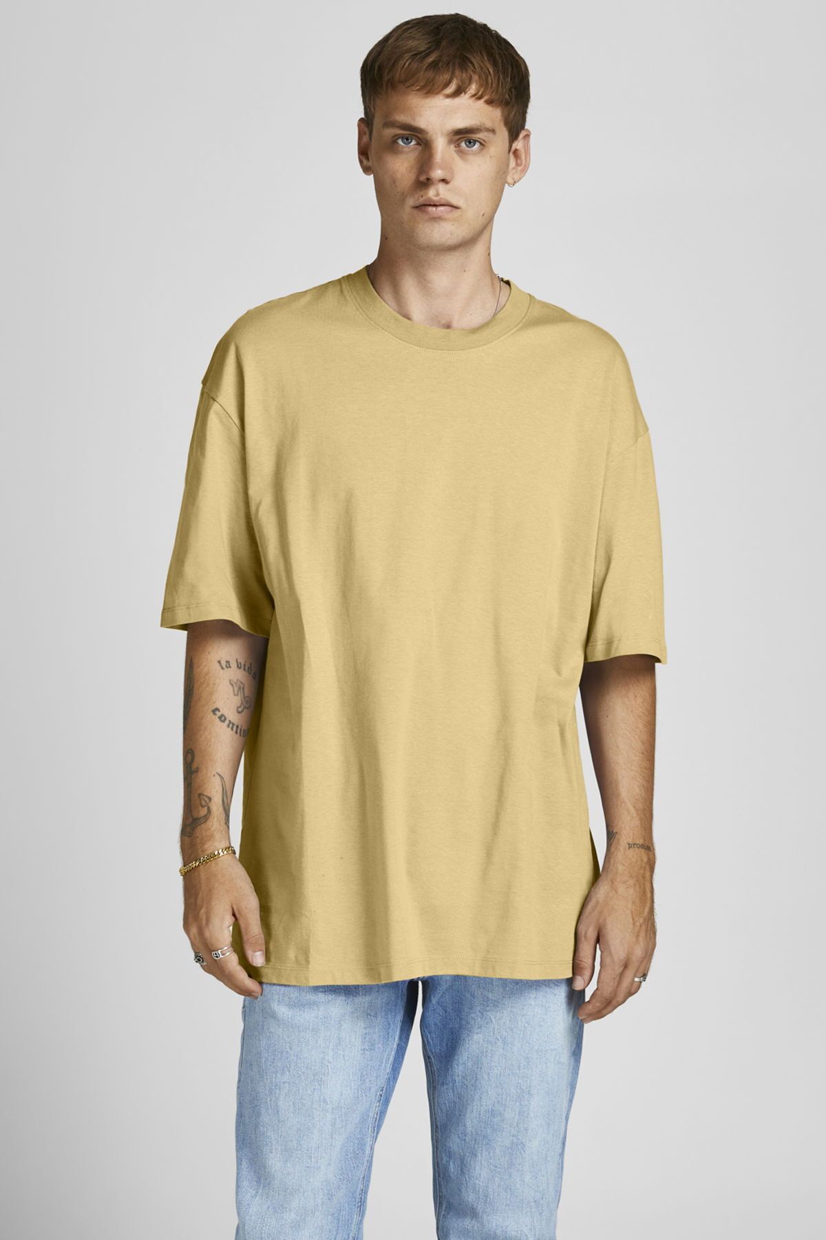 تی شرت زرد مردانه Jack & Jones Jorbrink Tee Ss Crew Neck Noos Jack & Jones