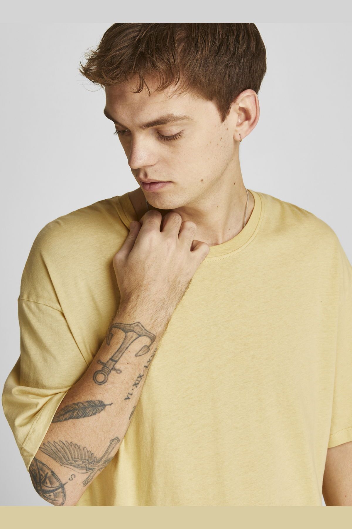 تی شرت زرد مردانه Jack & Jones Jorbrink Tee Ss Crew Neck Noos Jack & Jones