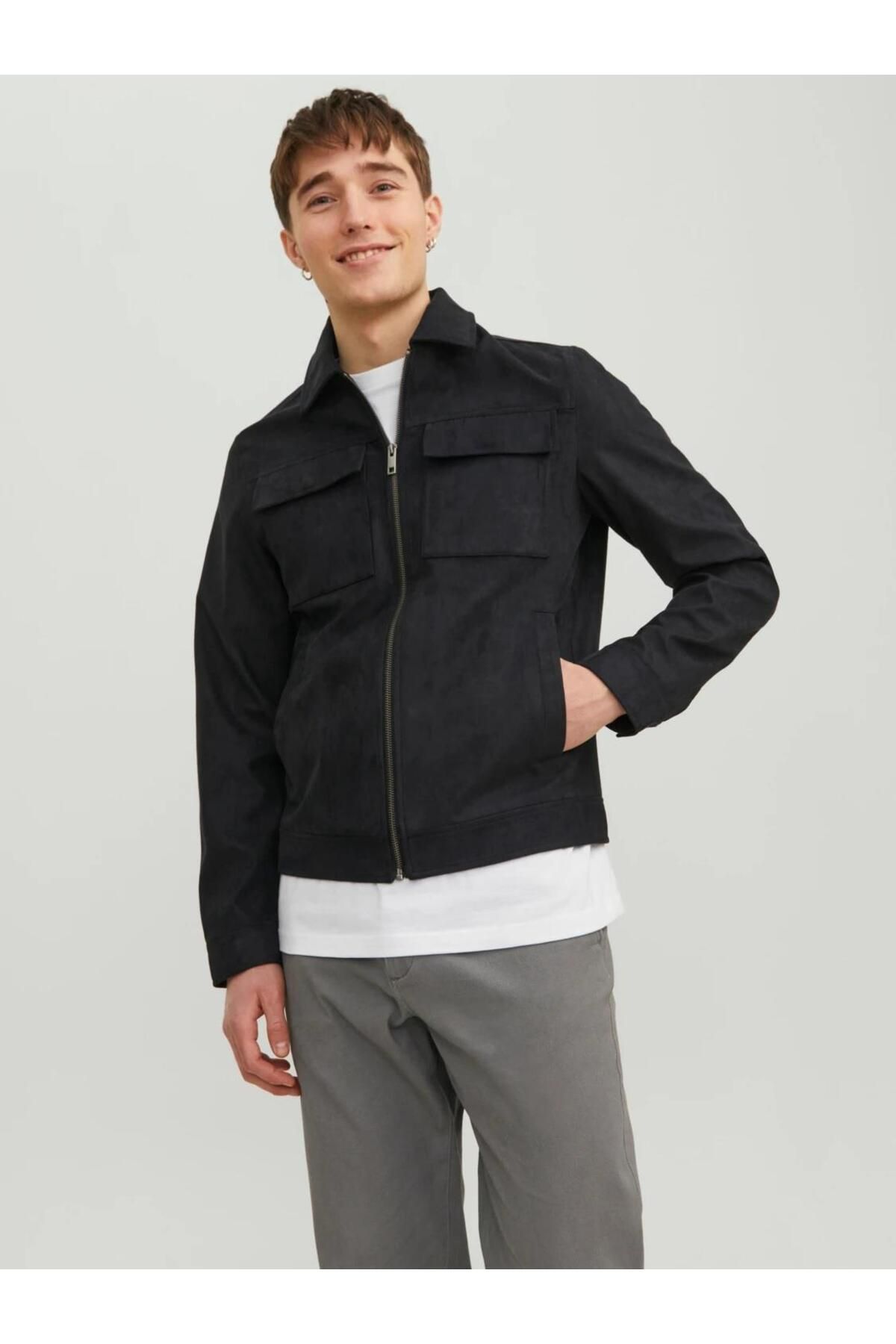ژاکت جک اند جونز 12213082-Jet Black