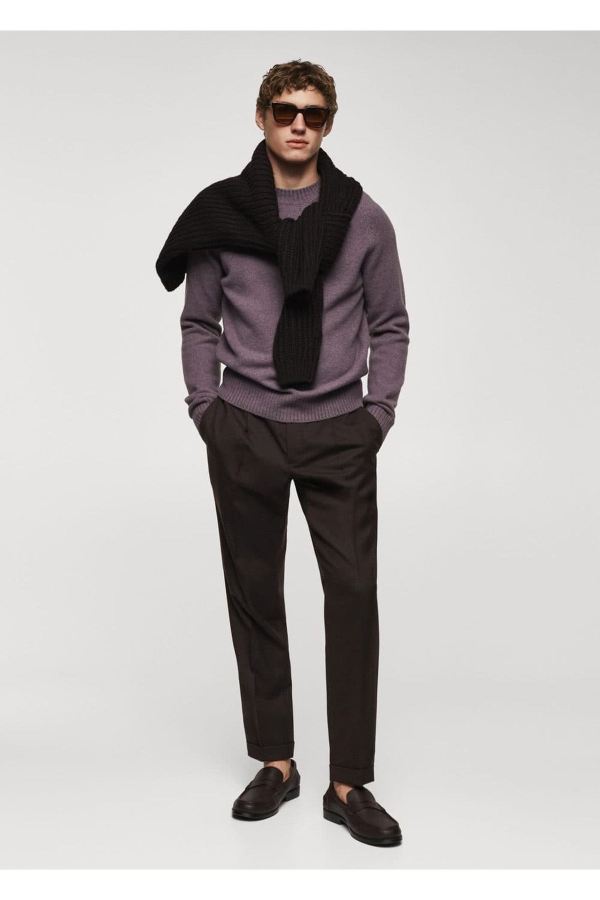 MANGO Man-Pleated and Buckle Wool Trousers 2