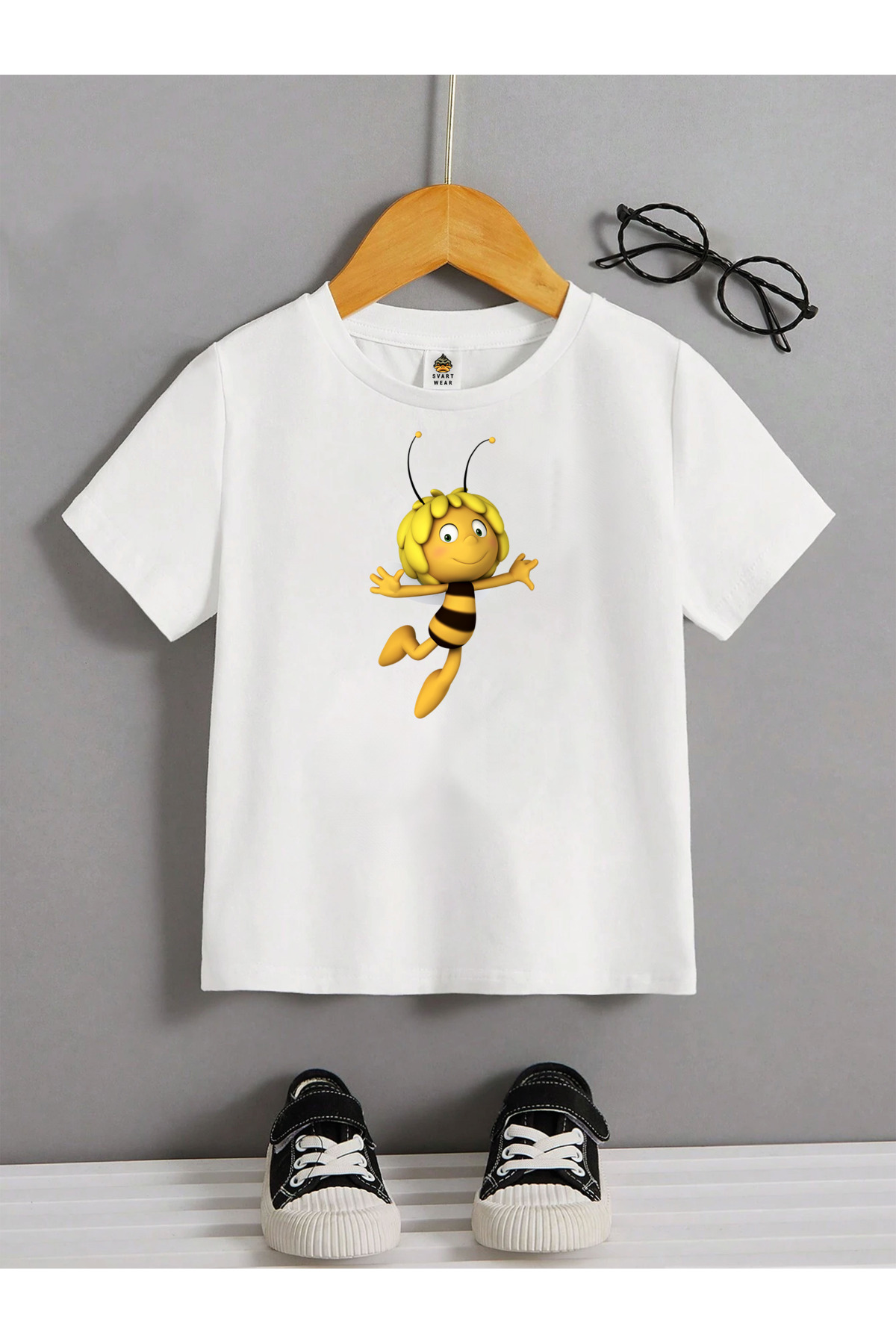 Bee Yeast Crew Neck Cotton Printed Short Sleeve T-Shirt