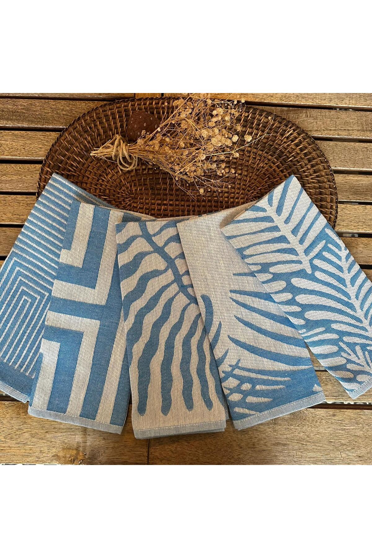 Dost 5-Piece Damask Kitchen Towel Set and Drying Cloth