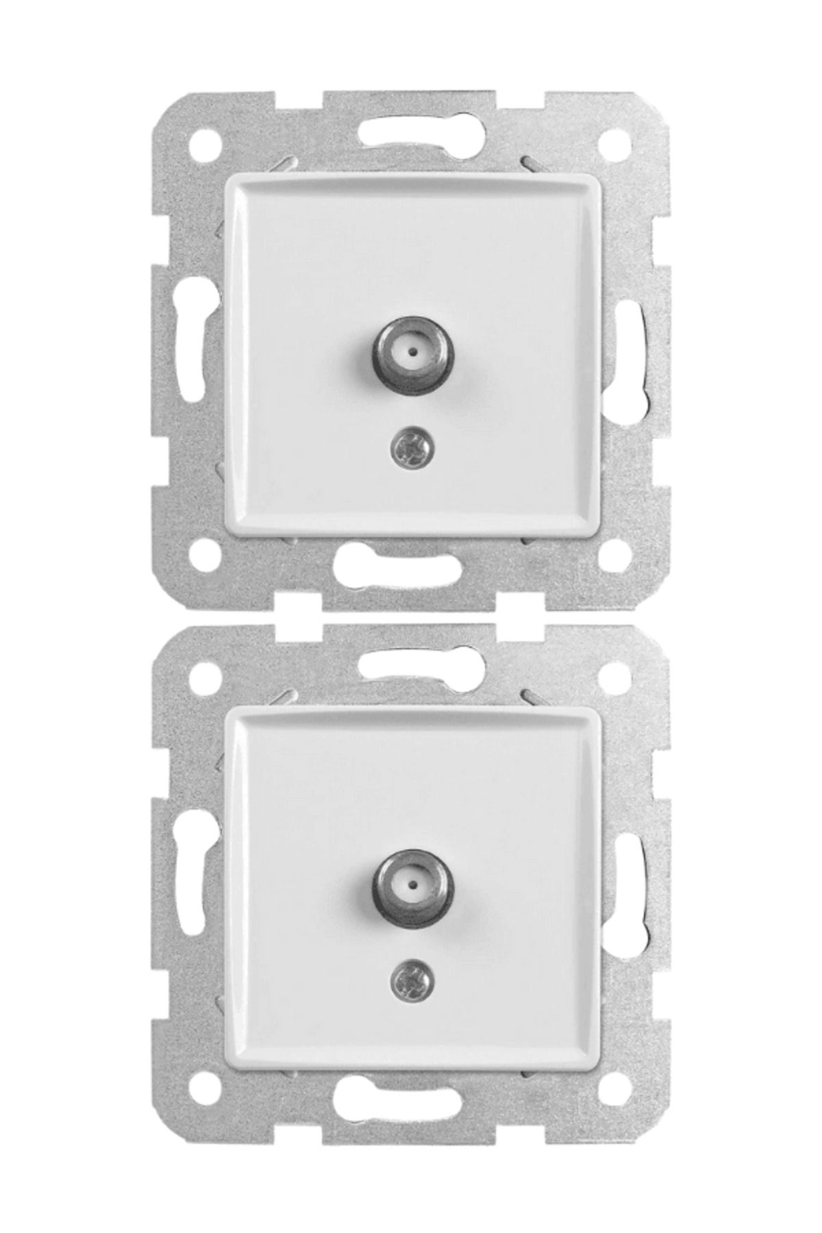 VİKO-Viko Linnera Satellite Socket with F Connector and End (Frame Included)90440096 (2 Pieces) 1