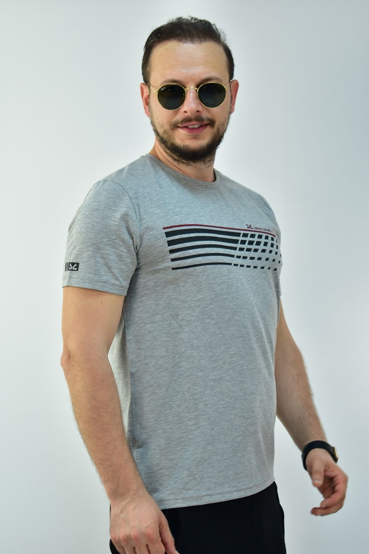 تی شرت ورزشی مردانه G2 MELANJ مردانه'S SLIMFIT 95 ٪ پنبه سدیت های تنفس 0780 Escetic