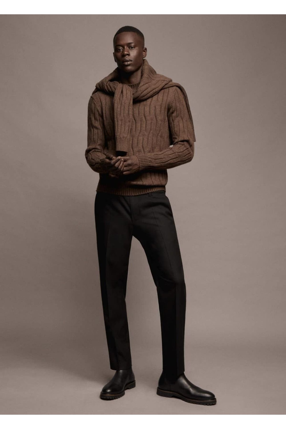 MANGO Man-Pleated and Buckle Wool Trousers 5