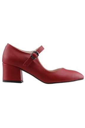 Kadın Kırmızı Cilt 5 Cm Topuk Sandalet Ayakkabı 97544-318 A19YAYAYK0000041