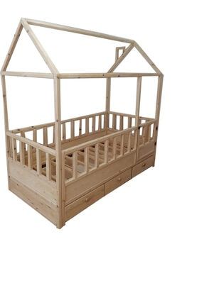 Montessori Yatak Okba Kenar Korumali Kizil Derili Model Trendyol