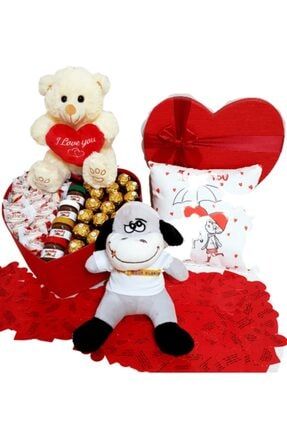 Sevgiliye Hediye Kalp Kutu Karışık Çikolata Özür Dileyen Sevgili Hediye Seti HAN-AŞKI-1130