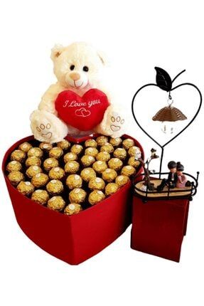 Sevgiliye Hediye Çikolata I Love You Pelüş Ayıcık Romantik Sevgili Masa Lambası HAN-AŞKI-1032