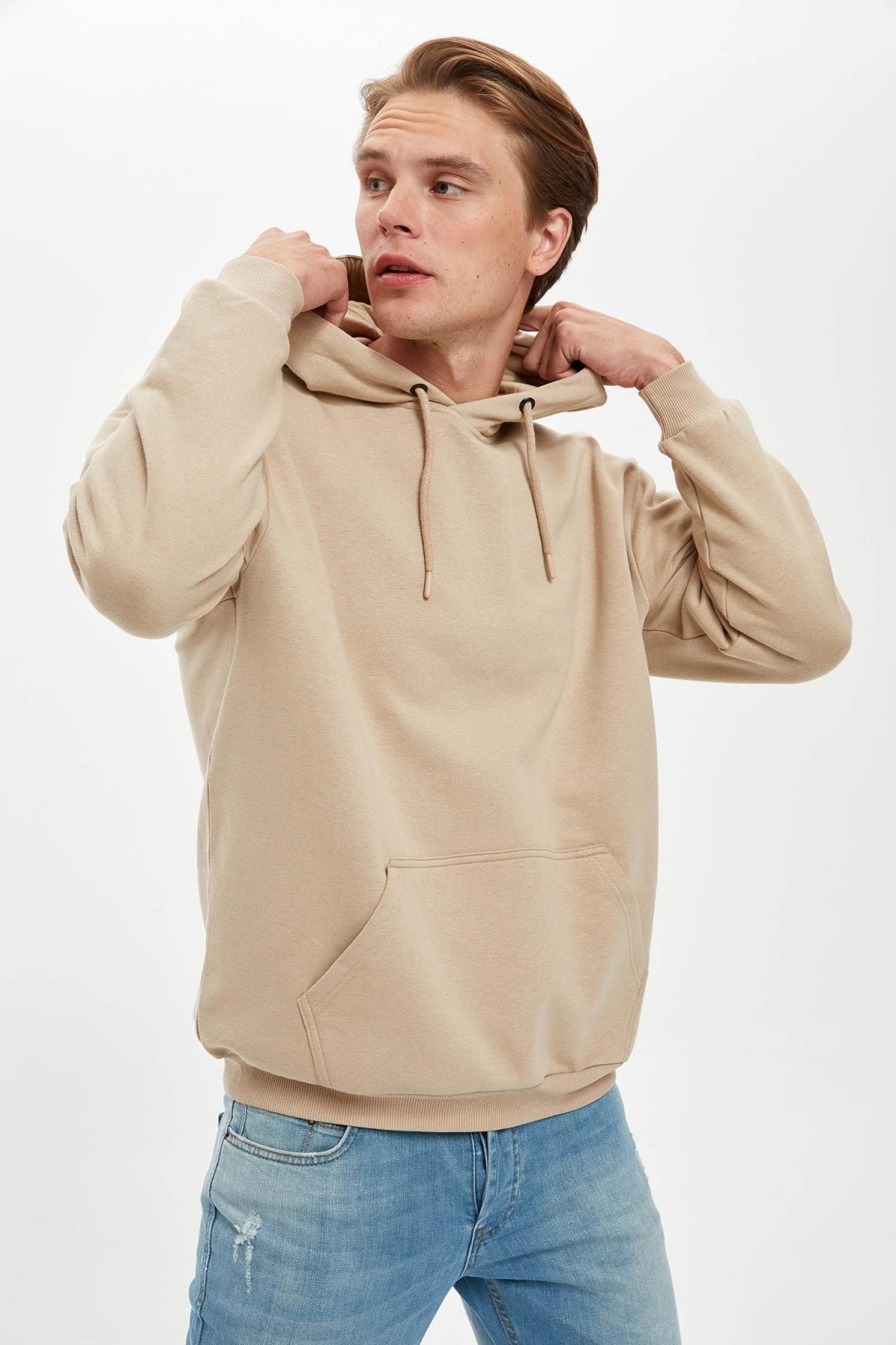 Defacto Erkek Stone Oversize Fit Kapusonlu Sweatshirt R4669az20au Trendyol