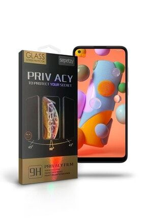 Samsung Galaxy A11 Tam Kaplayan Privacy Hayalet Cam Ekran Koruyucu prv-sam-a11