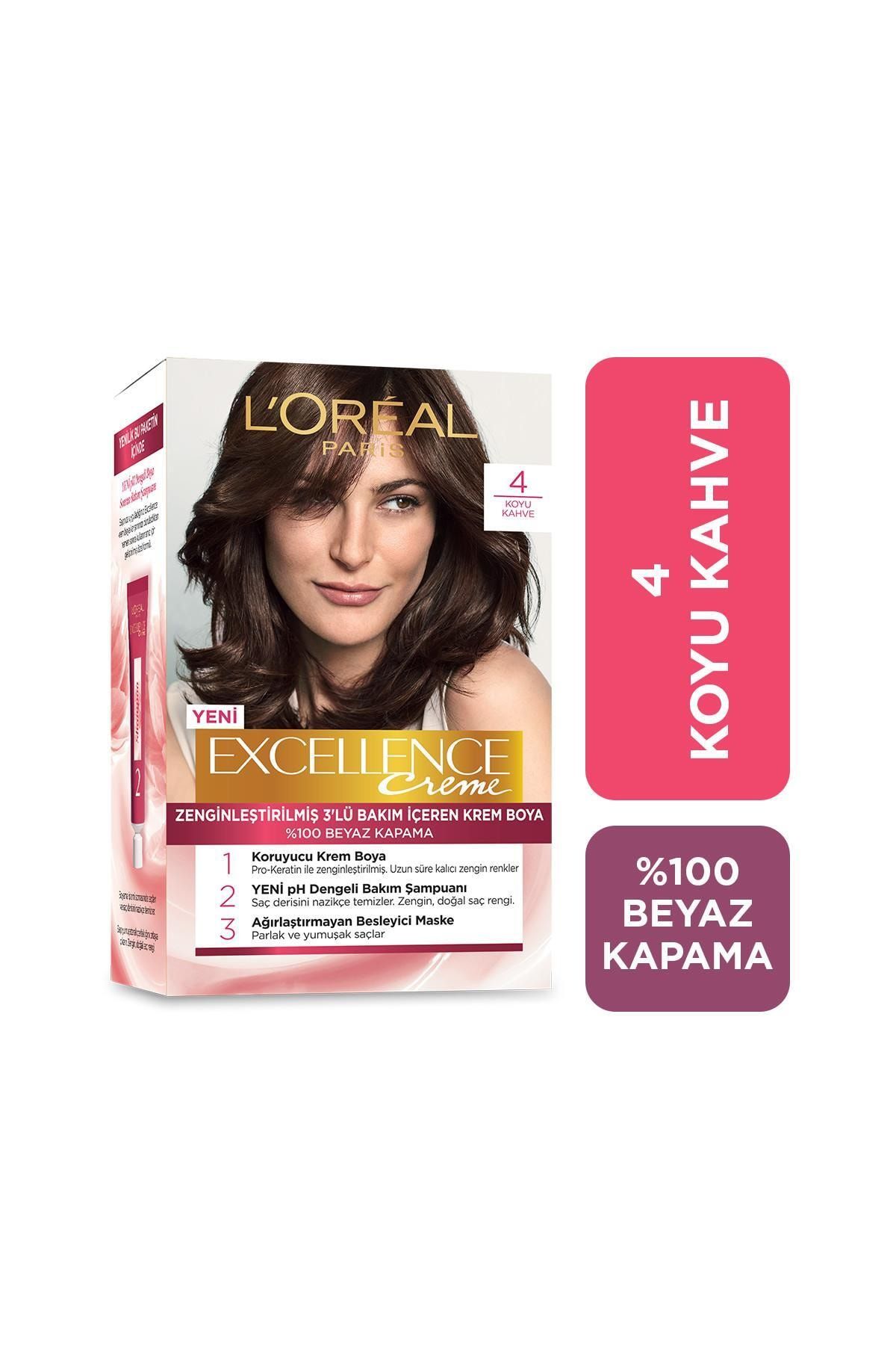 L Oreal Paris Excellence Creme Sac Boyasi 4 15 Buyuleyici Kahve Trendyol