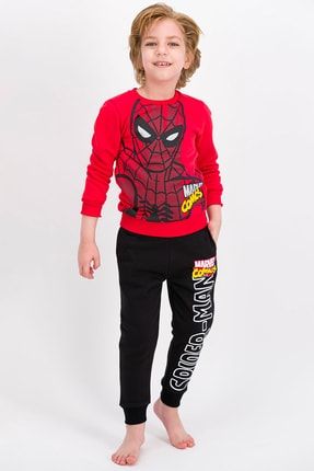 Spider Man Açık Kırmızı Lisanslı Erkek Çocuk Eşofman Takımıı D4447-C