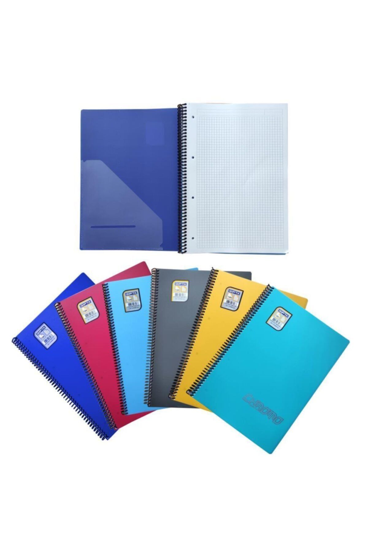 Gıpta-Chromo Spiral PP Cover Notebook A4 Checkered 100 Yp 1492 6 Pieces 1