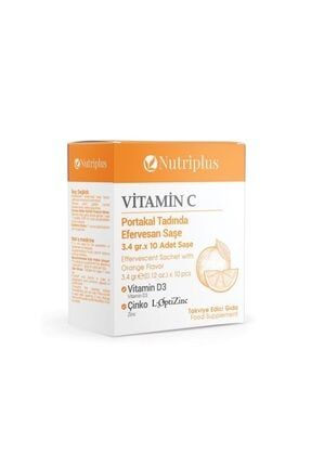 Farmasi Nutriplus Vitamin C Vitamin D3 Ve Cinko Iceren Efervesan Takviye Edici Gida 3 4 Gr X 10 Sase Trendyol