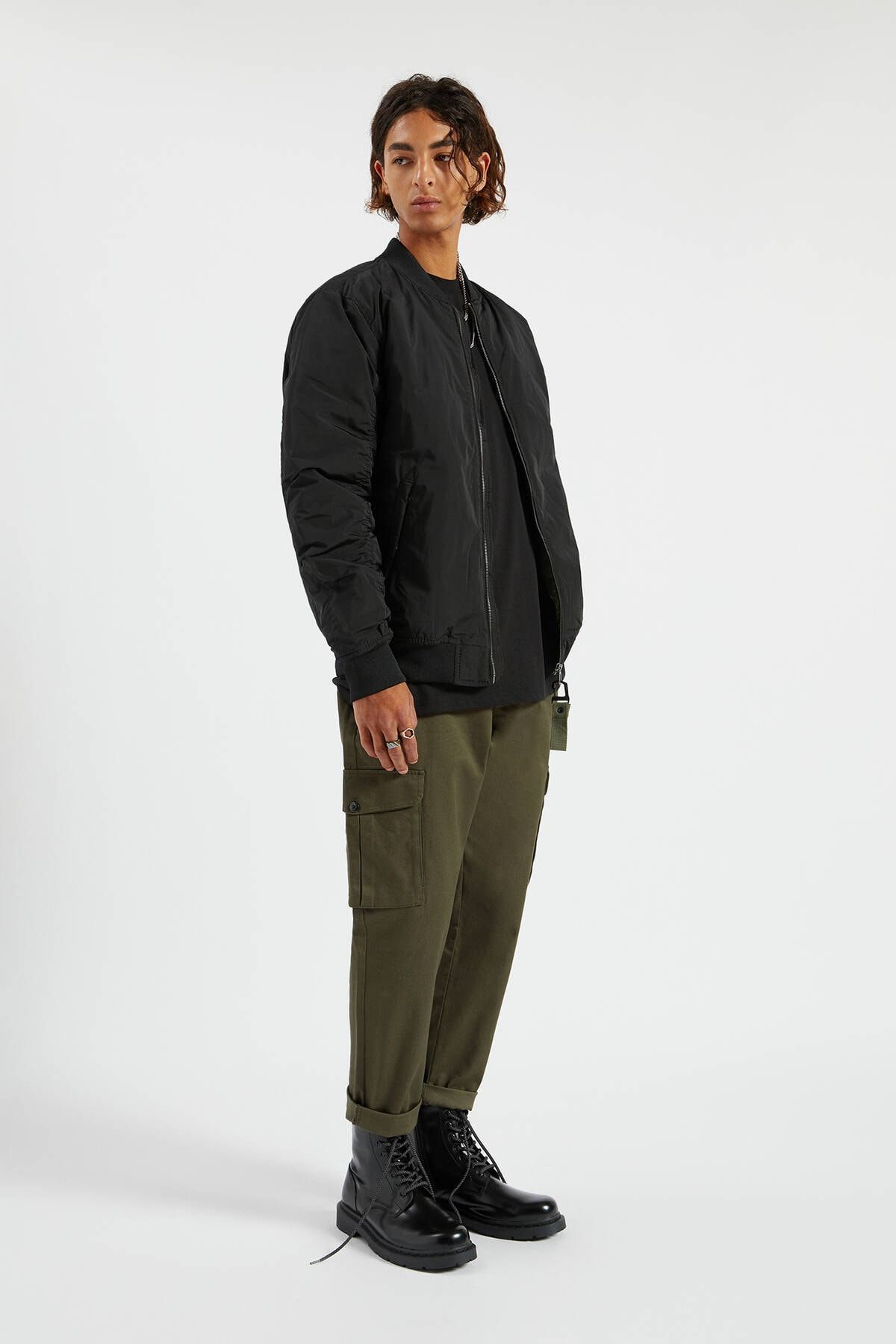Pull Bear Erkek Siyah Basic Bomber Ceket 09714506 Trendyol