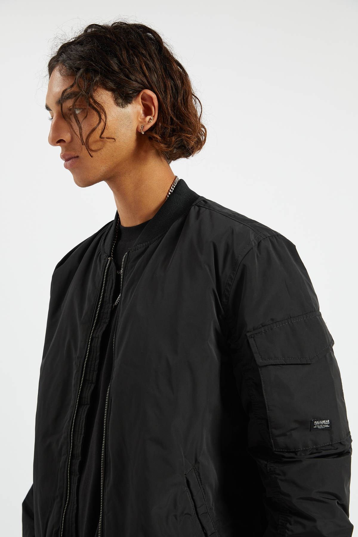 Pull Bear Erkek Siyah Basic Bomber Ceket 09714506 Trendyol