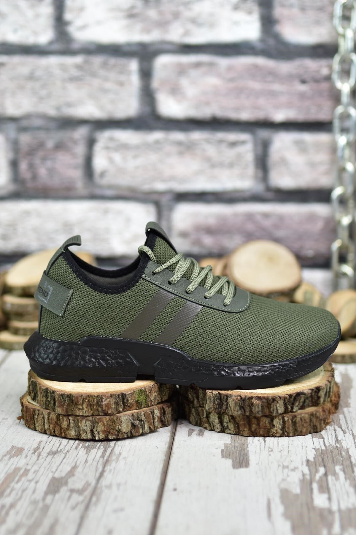 Riccon-Khaki čierne pánske tenisky00122051 5