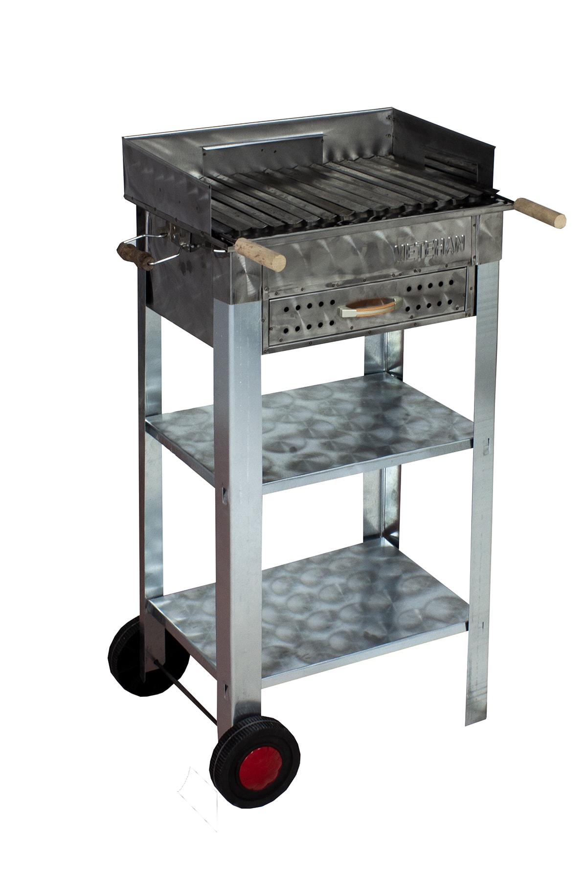 Mth-99 Battal Boy Pervazlı Çekmeceli Lama Izgaralı Mangal (2 Tekerlekli)