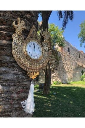Platin Esma Ul Husna Islemeli Varakli Tasli Lale Luks Duvar Saati Modeli Trendyol