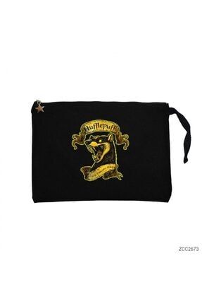 Kadın Siyah Harry Potter Hufflepuff Official Clutch Astarlı Cüzdan El Çantası ZCC2673
