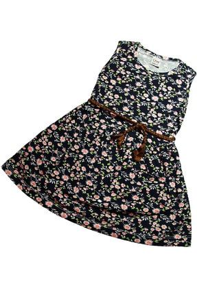 Kemerli Çiçek Desenli Kız Bebek Elbise berci41017