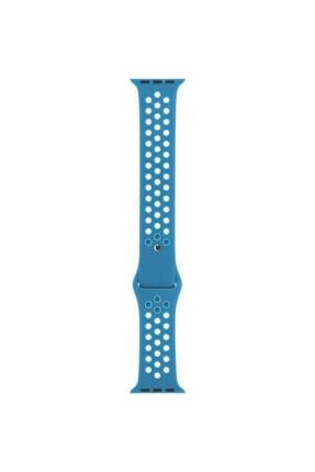 Apple Watch Mavi Nike Spor Silikon Delikli Kordon Iwatch Uyumlu Kayış Seri 42mm/44mm - spordelikli847