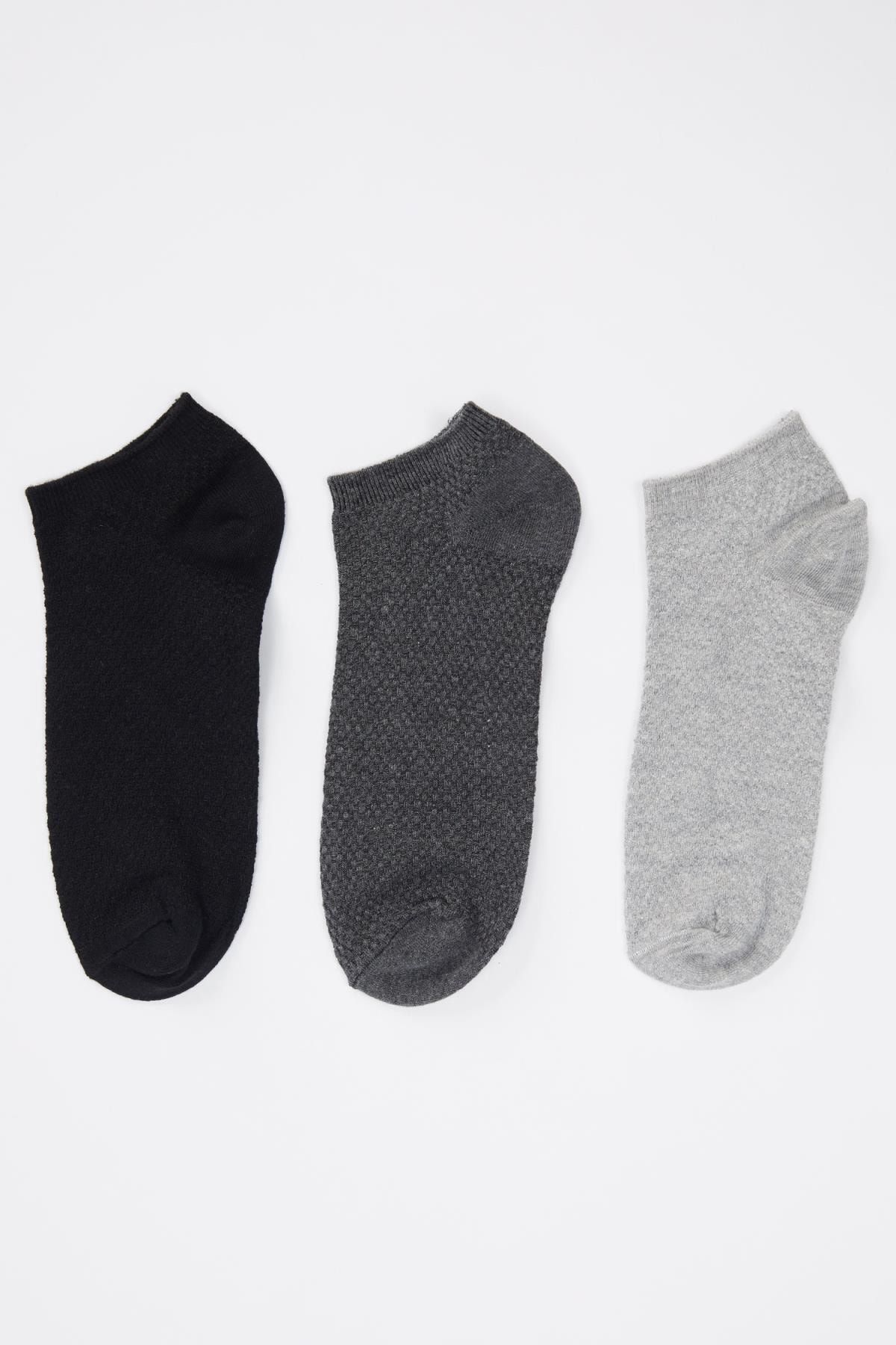 Defacto Erkek Grey 3 Lu Kisa Corap Seti N1029az20au Trendyol