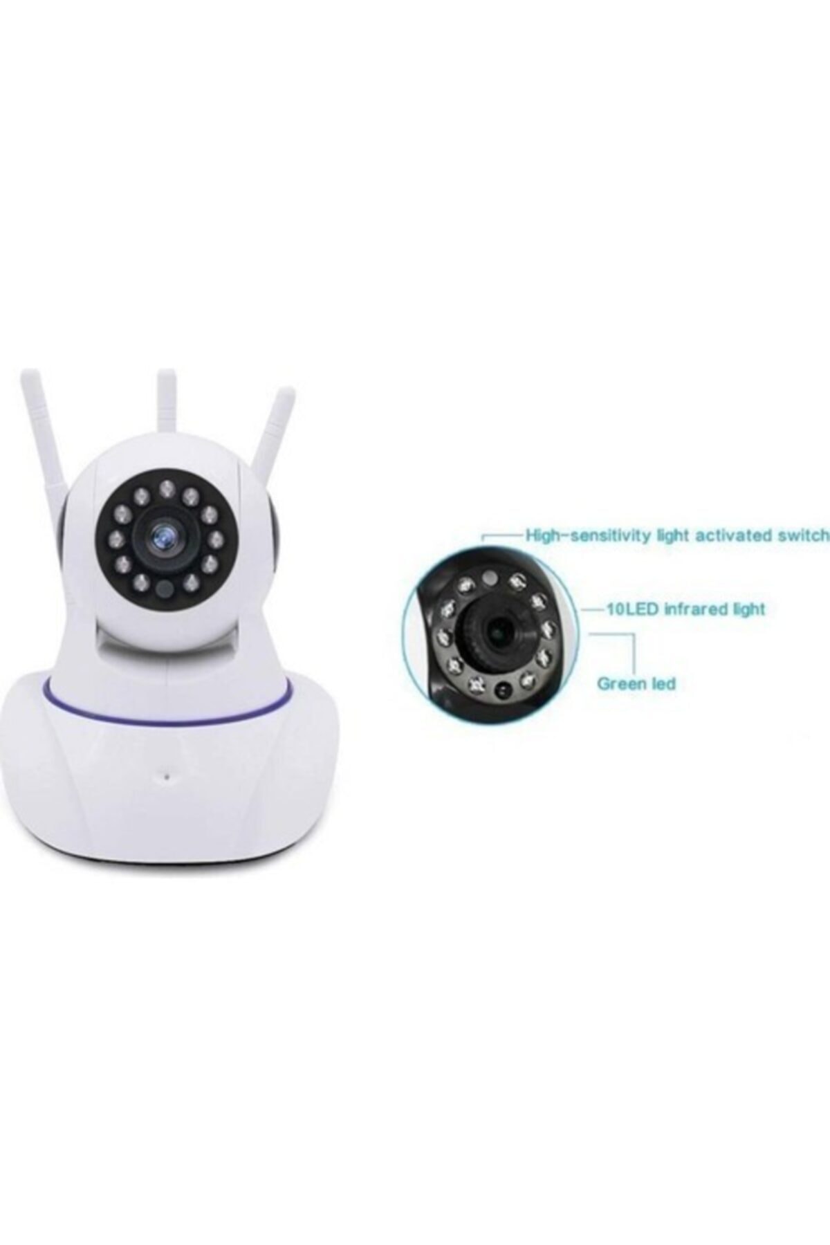 Kingboss Ip-26 Hareket Sensörlü 3 Antenli Kablosuz Bebek Telsizi Ve Ip Güvenlik Kamerası fotoğrafı 5 (önizleme)