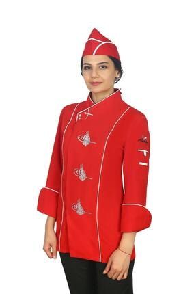 Kırmızı Turalı Aşçı Ceketi AC-06