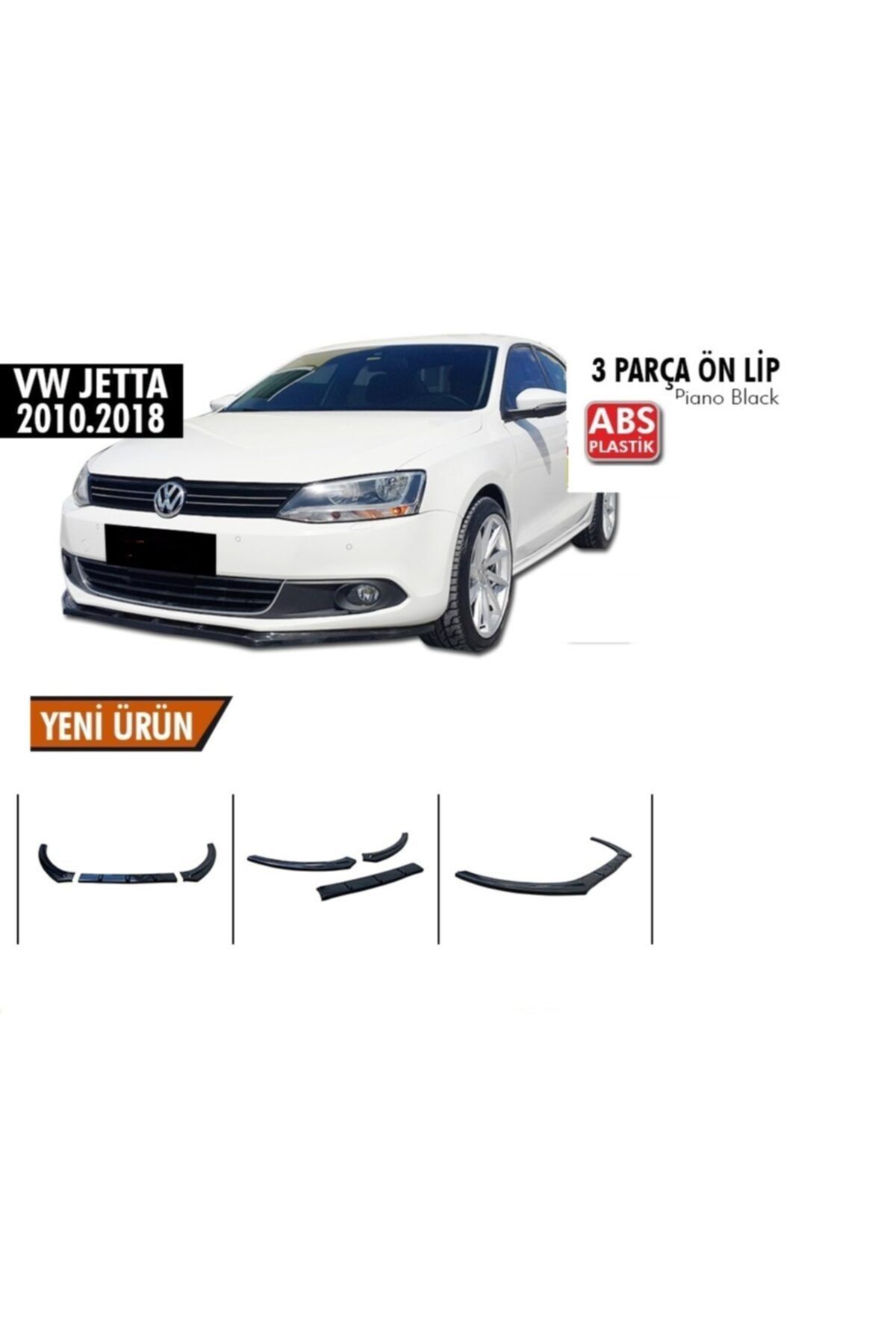 Vw Jetta Ön Lip 2010-2018 Arası 3 Parça Lip Ön Tampon Eki Abs