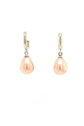Gümüş Pembe Inci Sallantılı Küpe MRCE3439
